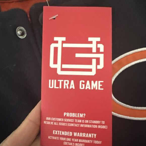 NFL Ultra Game Chicago Bears Varsity Coaches Snap Up Felt Jacket Coat Youth 8 - Picture 4 of 13